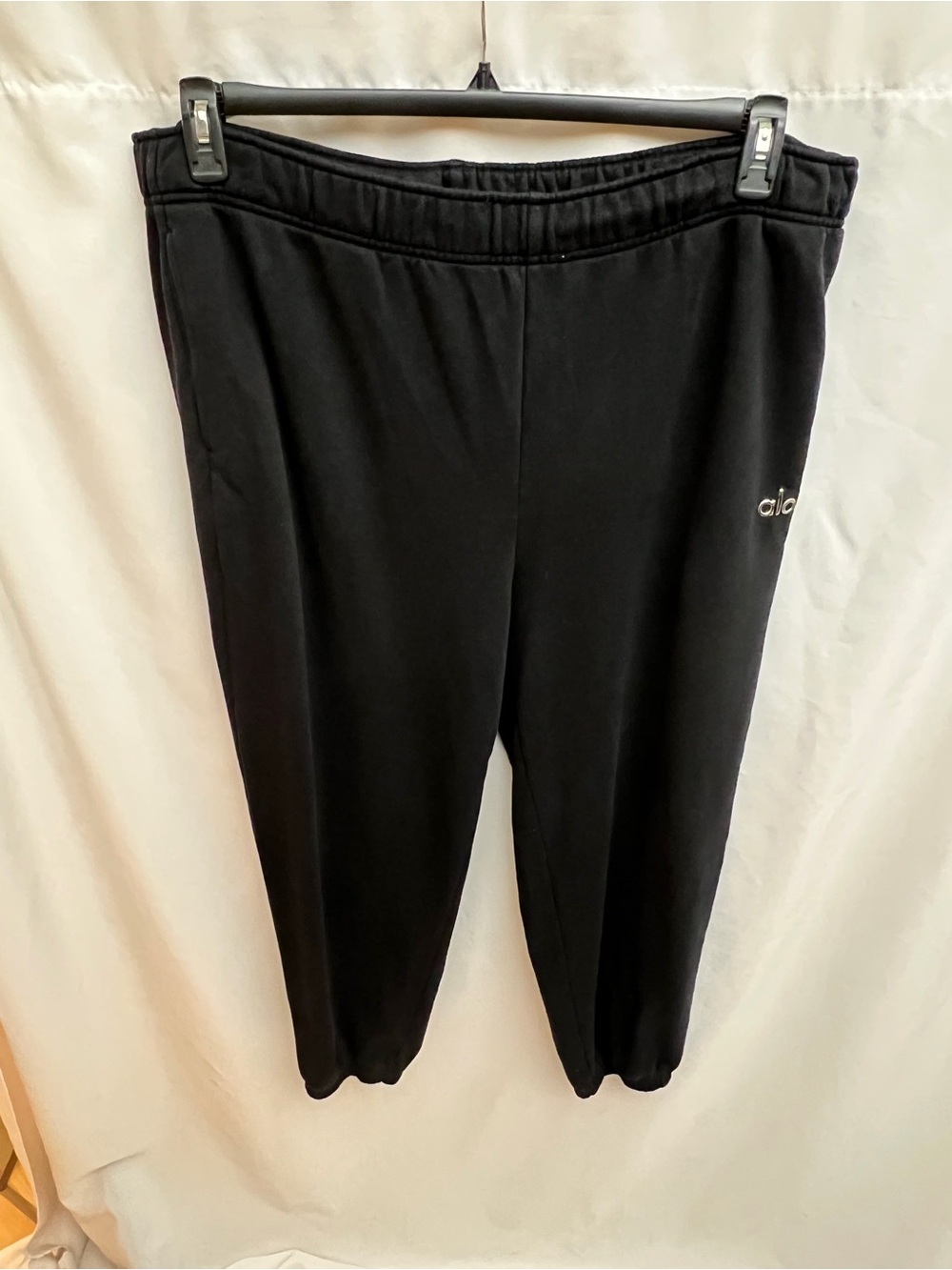 Alo Yoga Black Fleece Lined High Waist Jogger Sweatpants XXL 2X Pockets